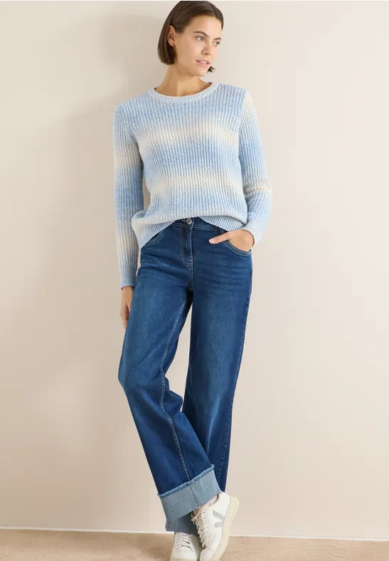 Space Dye Pullover fountain blue melange