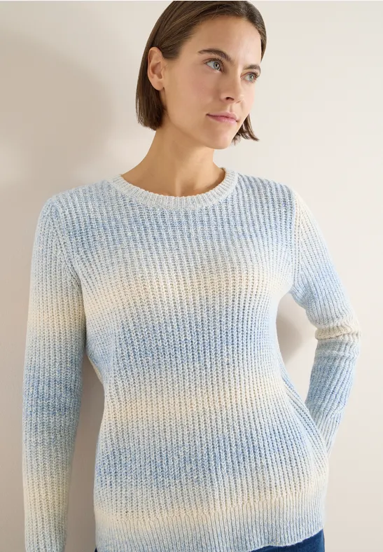 Space Dye Pullover fountain blue melange