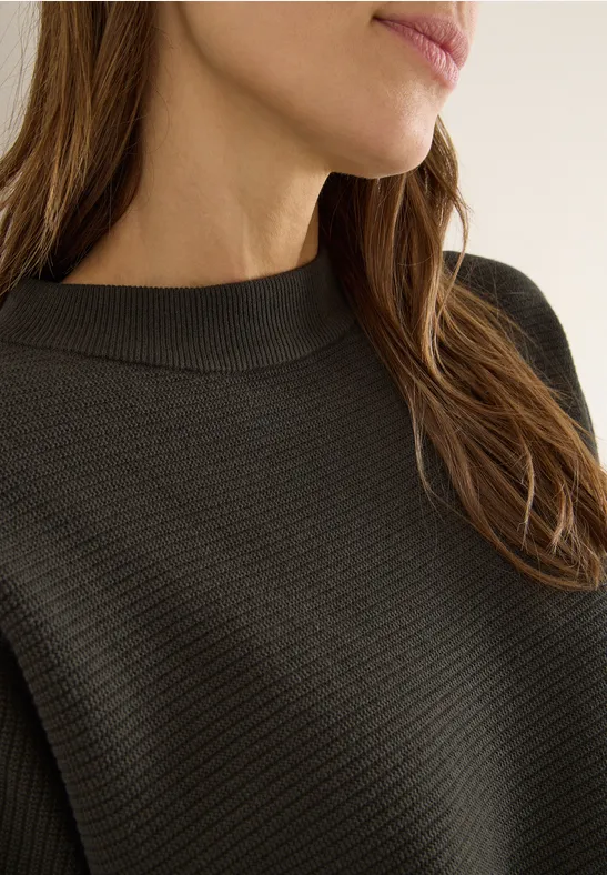 Dolman Strukturpullover raw khaki