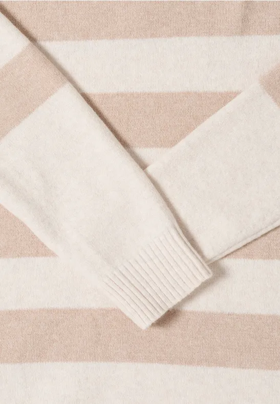 Softer Rollkragenpullover oat milk beige melange