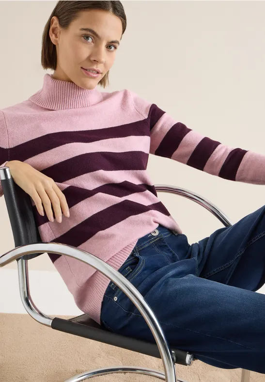 Softer Rollkragenpullover blossom glow melange