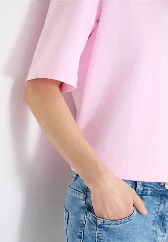 Kurzarm Sweatshirt im Garment dye Look tea rose