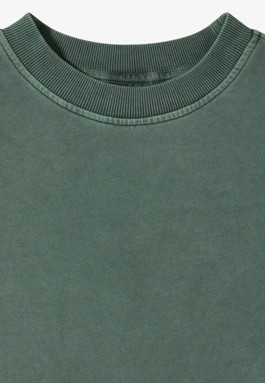 Kurzarm Sweatshirt im Garment dye Look just khaki