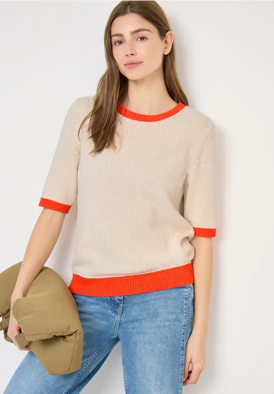 Bouclé Pullover cherry tomato orange