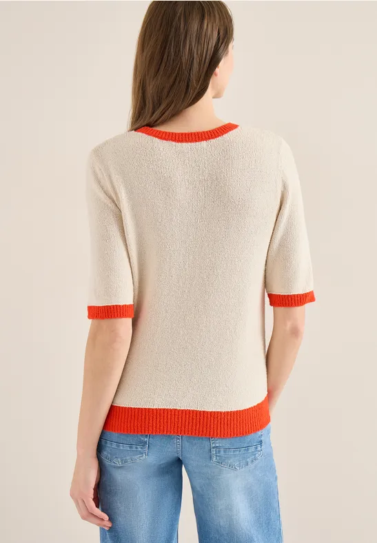 Bouclé Pullover cherry tomato orange