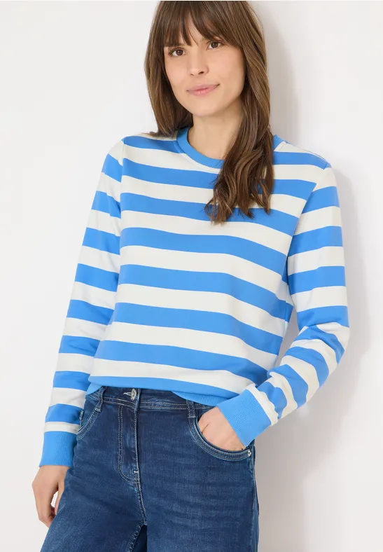 Gestreiftes Sweatshirt fountain blue
