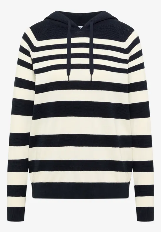 Gestreifter Struktur-Hoodie universal blue