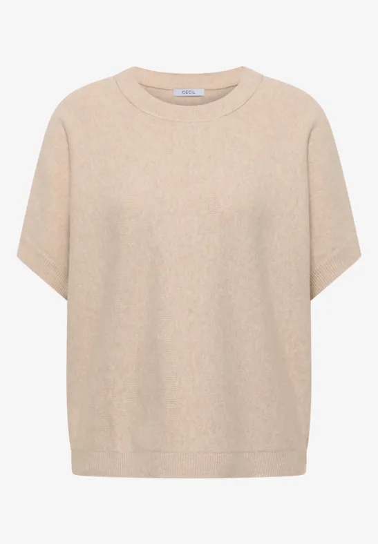 Trui in effen kleur desert beige melange