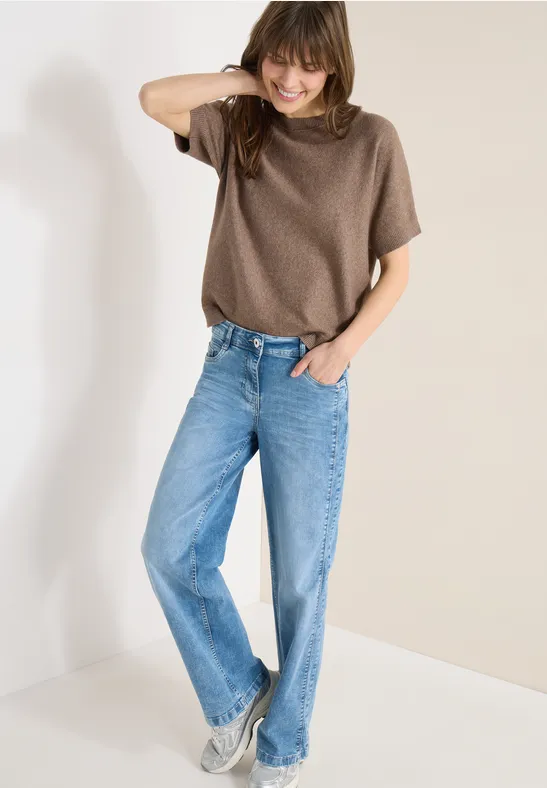 Pullover in Unifarbe urban taupe melange