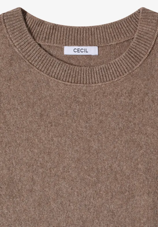 Pullover in Unifarbe urban taupe melange