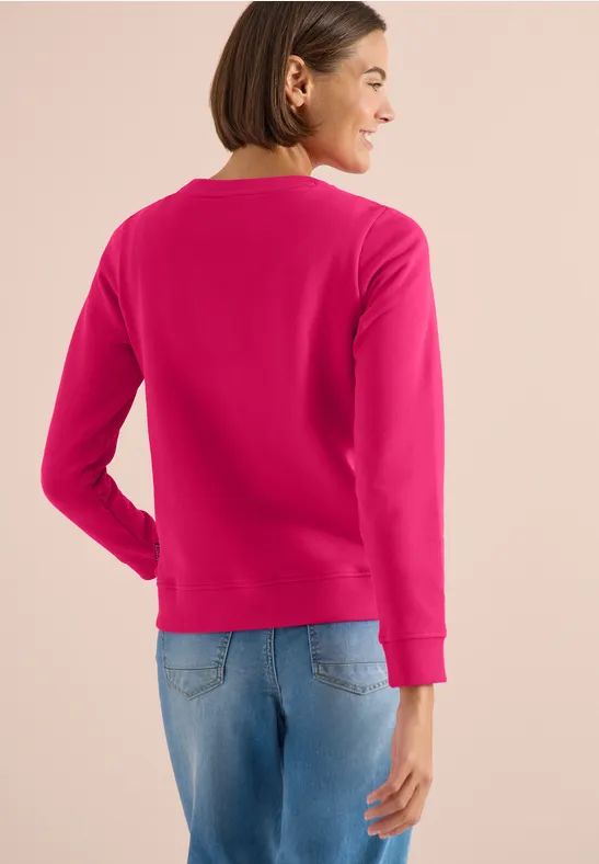 Langarm Sweatshirt mit Stickerei beetroot pink