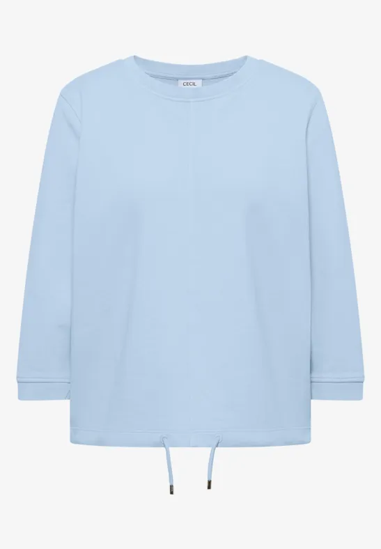 3/4- Arm Sweatshirt mit Tunnelzug fresh water blue