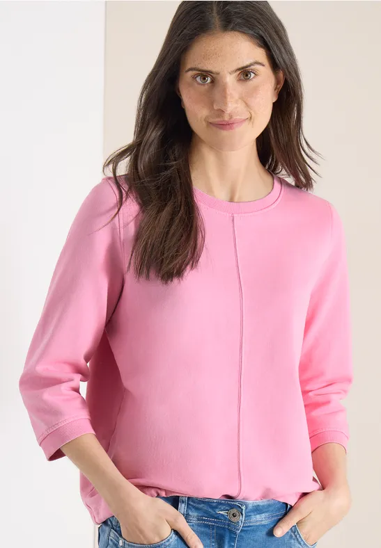 3/4- Arm Sweatshirt mit Tunnelzug flamingo rose