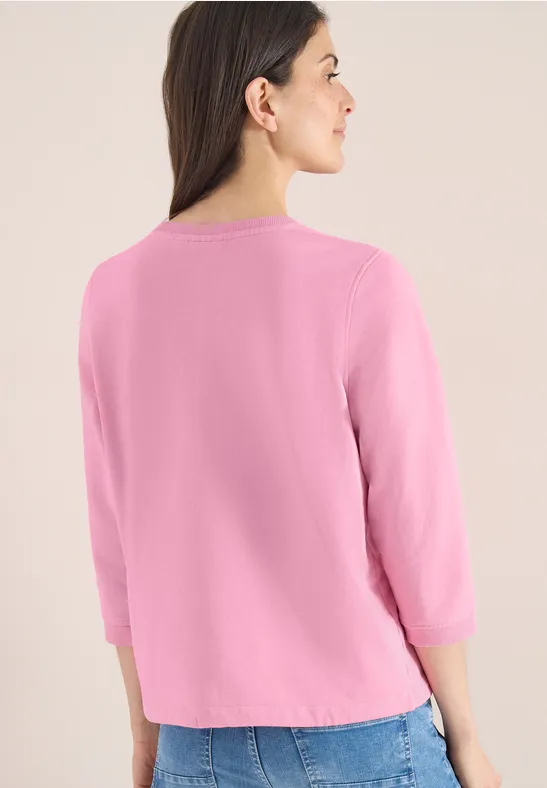 3/4- Arm Sweatshirt mit Tunnelzug flamingo rose