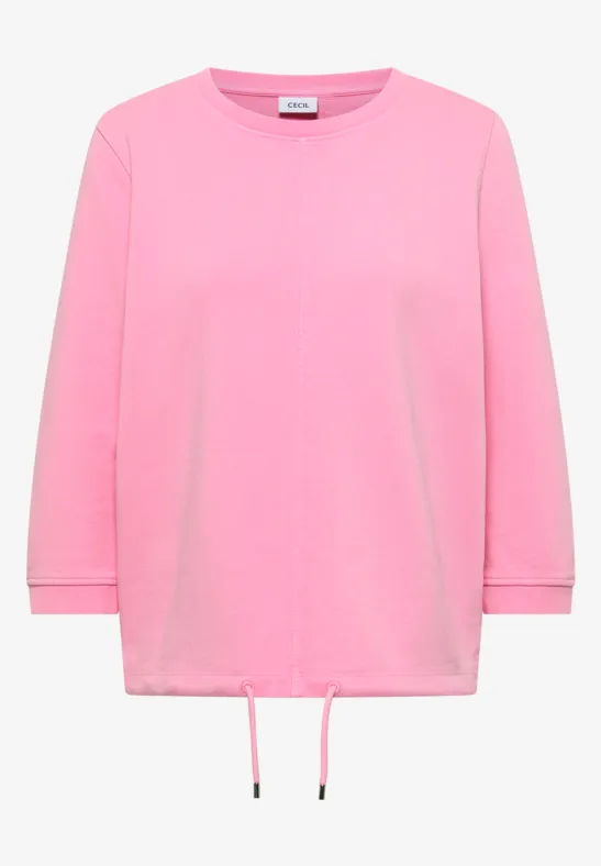 3/4- Arm Sweatshirt mit Tunnelzug flamingo rose
