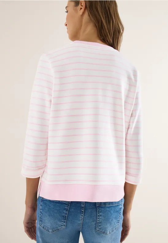 3/4-Arm Sweatshirt mit Streifenmuster light blush rose