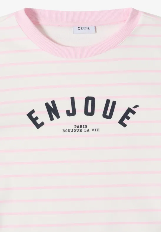 3/4-Arm Sweatshirt mit Streifenmuster light blush rose