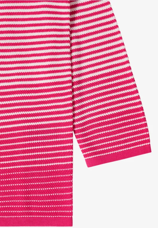 Pullover mit Rundhals und Streifen beetroot pink