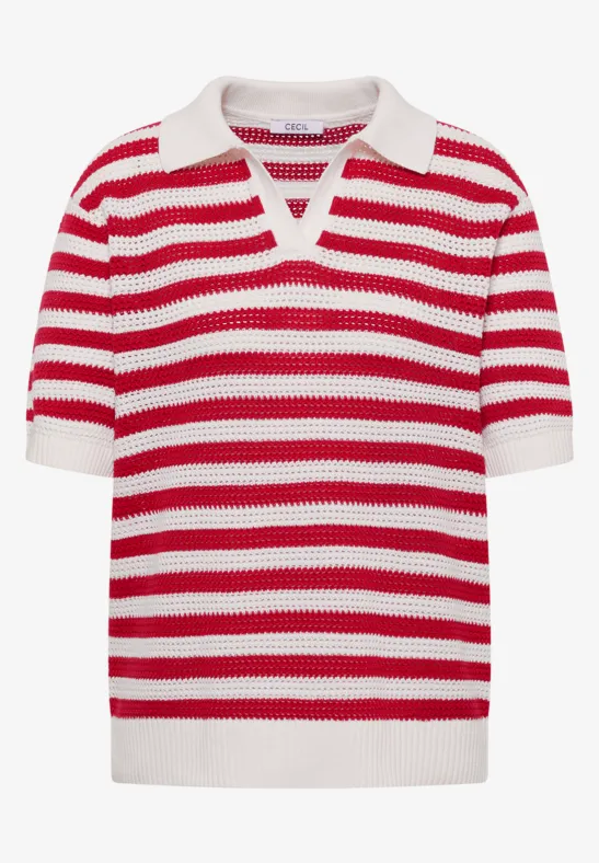 Polo à manches courtes en qualité maille glazed apple red