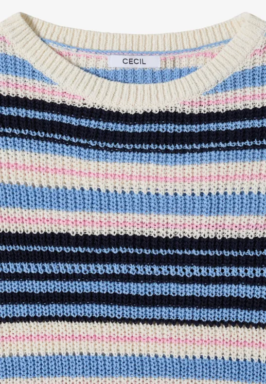 Pull à manches courtes en fil de ruban universal blue