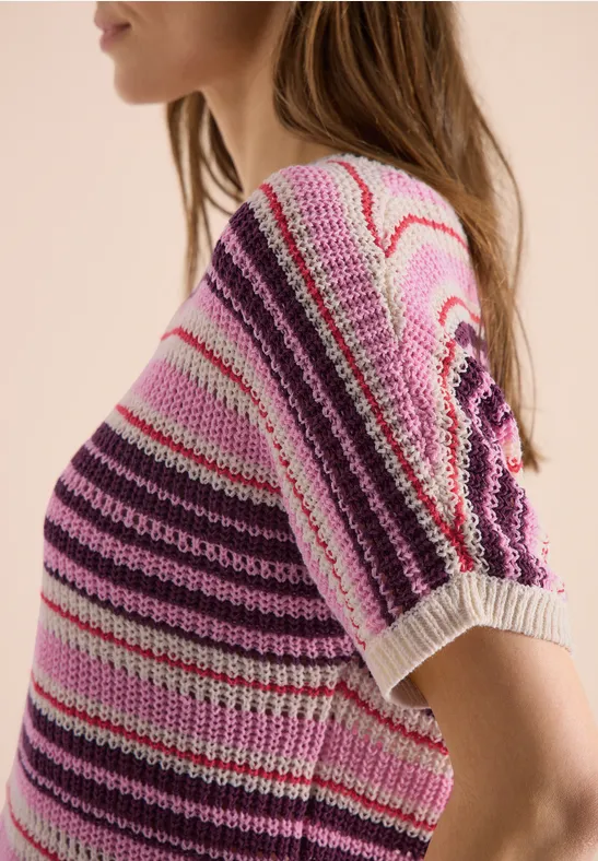 Trui met korte mouwen van lintgaren sweet grape red