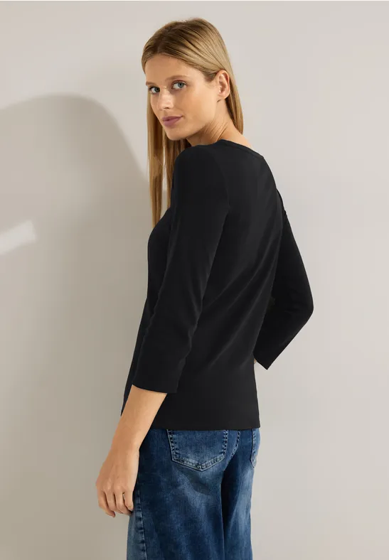 Basic Shirt in Unifarbe Black