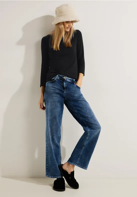Basic Shirt in Unifarbe Black
