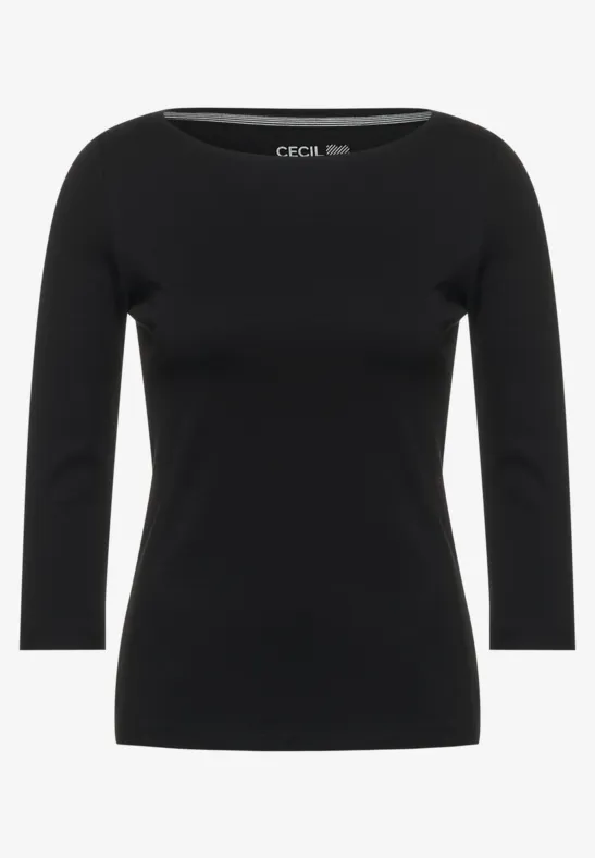 Basic Shirt in Unifarbe Black