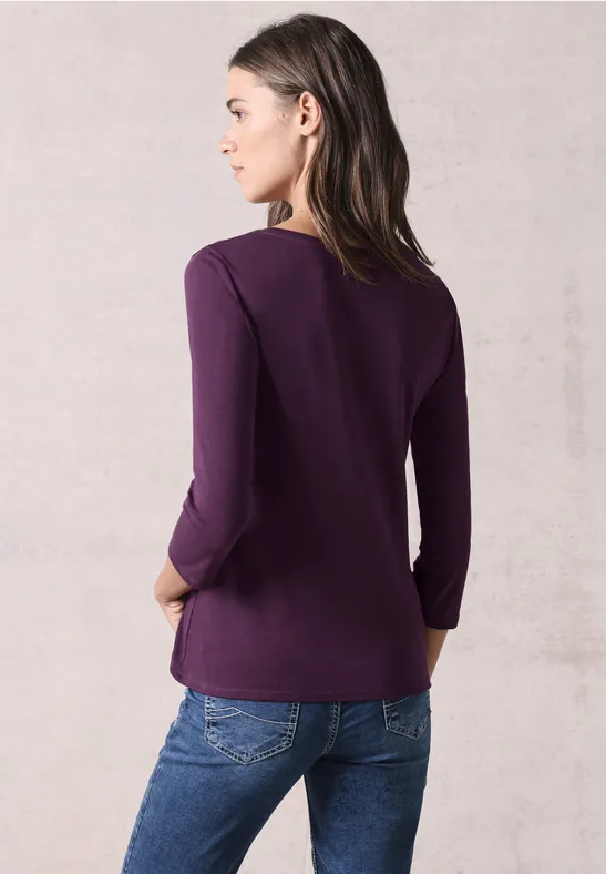 Basic Shirt in Unifarbe beloved berry