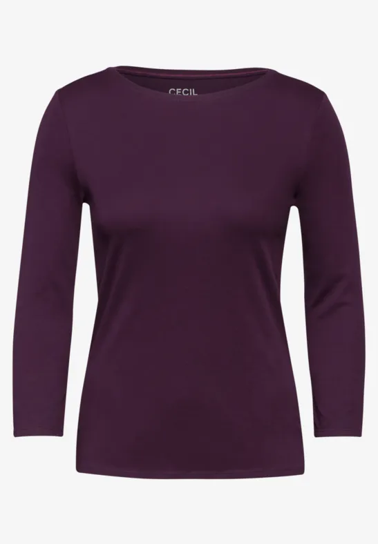 Basic Shirt in Unifarbe beloved berry