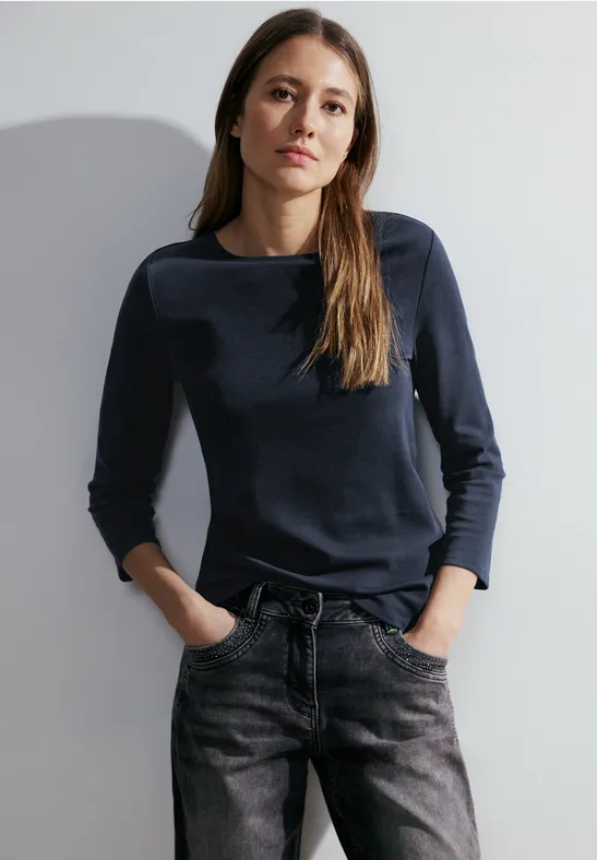 T-shirt basique de couleur unie universal blue