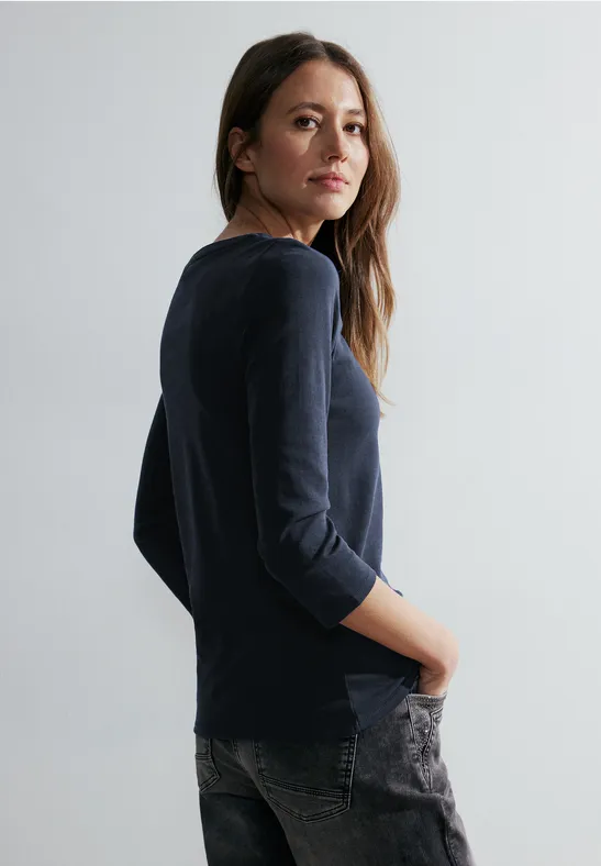 T-shirt basique de couleur unie universal blue