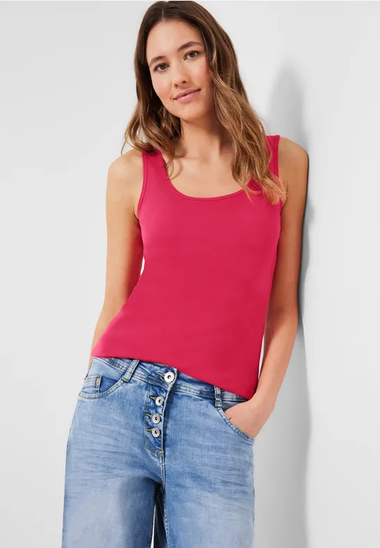 Top in Unifarbe strawberry red