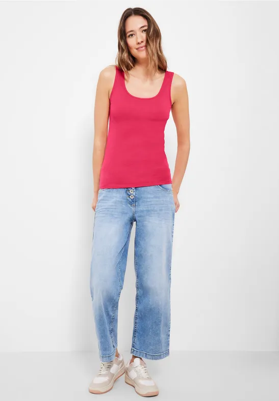 Top in Unifarbe strawberry red