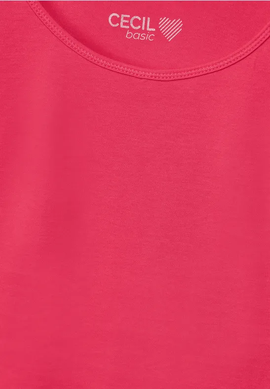 Top in Unifarbe strawberry red