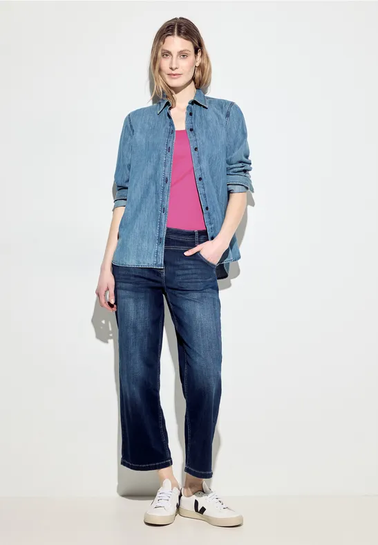 Top in Unifarbe bloomy pink