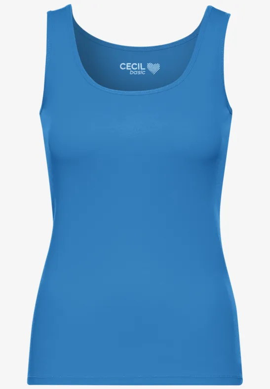 Top in Unifarbe azure blue