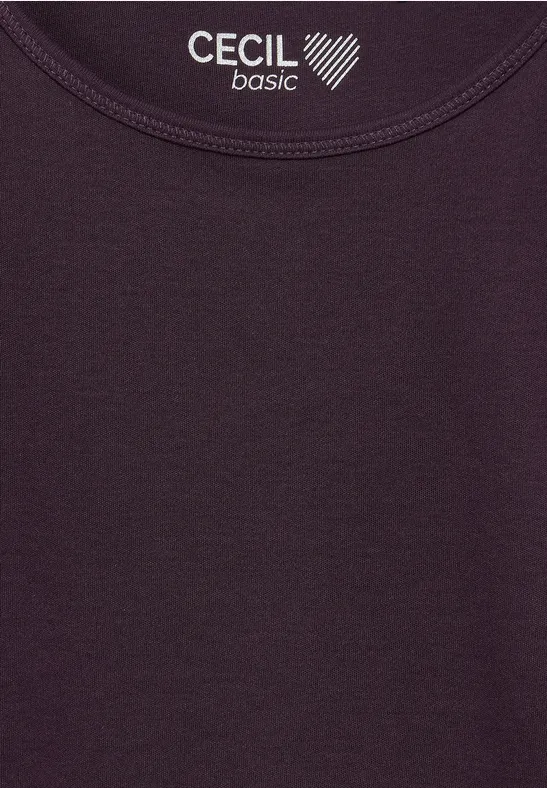 Top in Unifarbe aubergine red