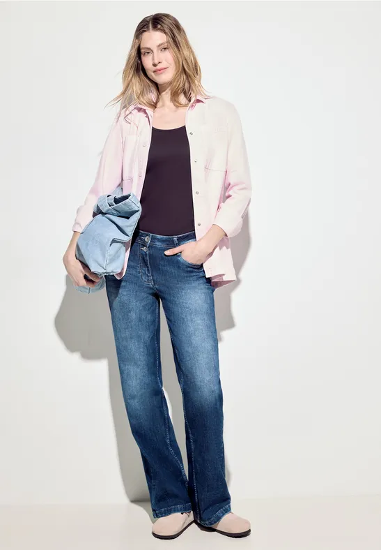 Top in Unifarbe aubergine red