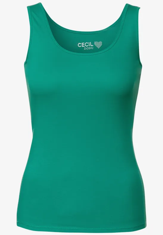 Top in Unifarbe smaragd green