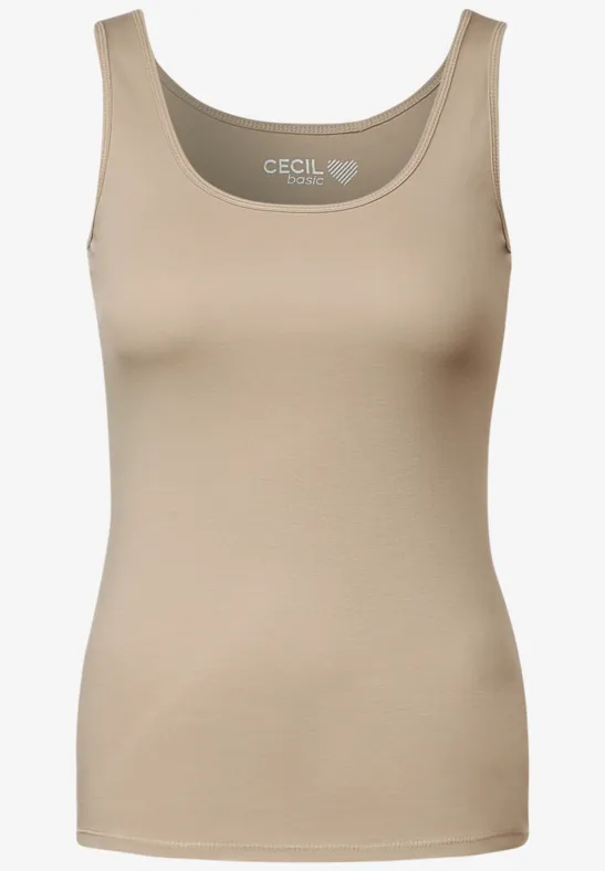 Top in Unifarbe soft sand beige