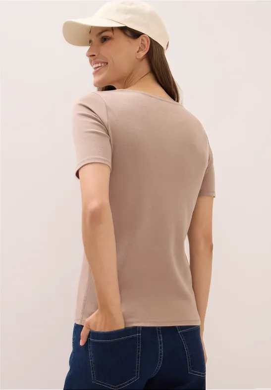T-shirt en couleur unie natural taupe