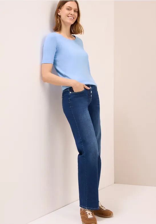 T-shirt en couleur unie sporty light blue