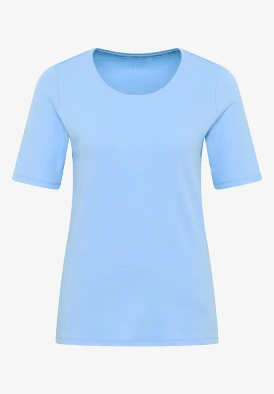 T-shirt en couleur unie sporty light blue