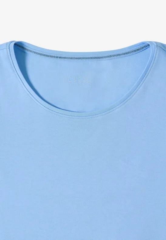 T-shirt en couleur unie sporty light blue