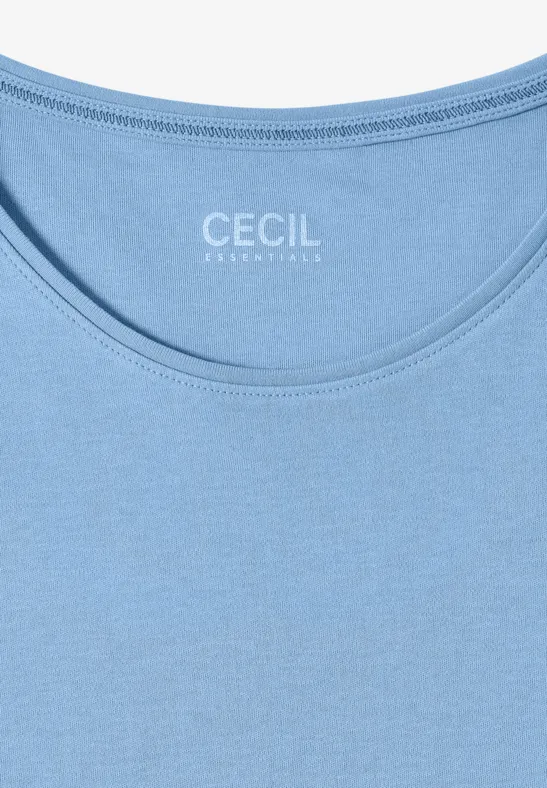 Basic T-Shirt mit Rundhals in Unifarbe cloud blue