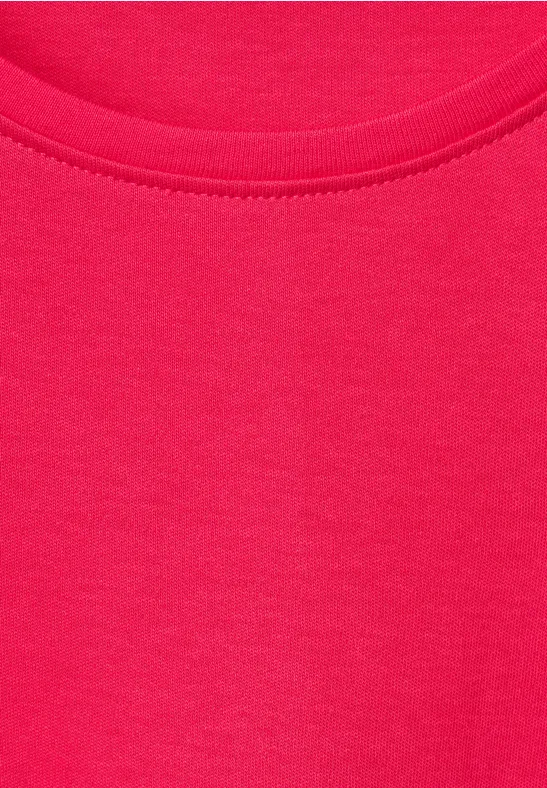 T-shirt basique à col rond cosy coral