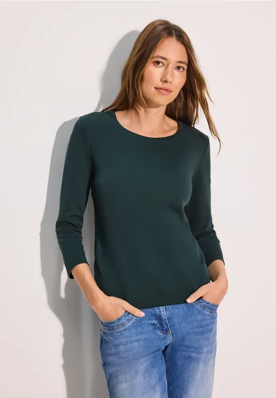 T-shirt basique en couleur unie fir green