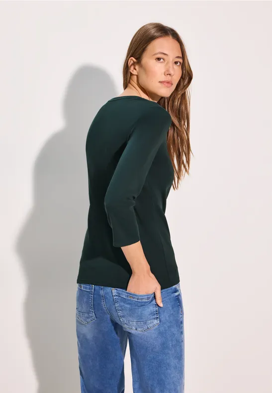 T-shirt basique en couleur unie fir green