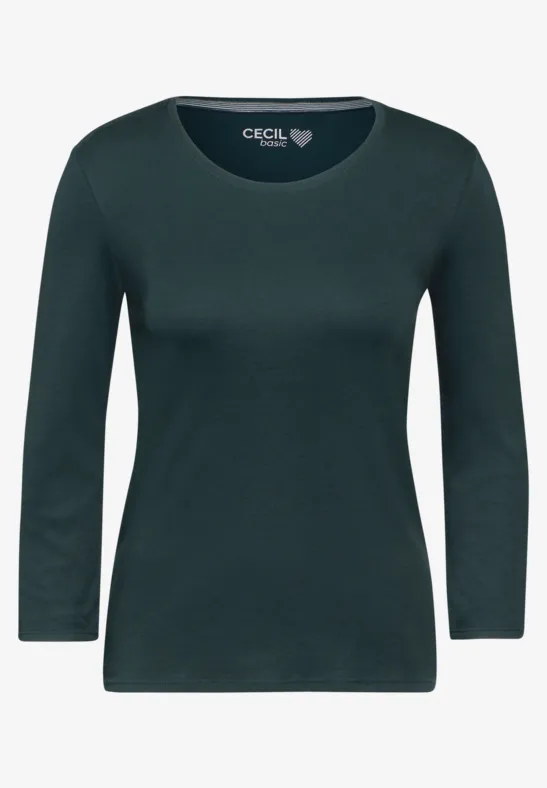 T-shirt basique en couleur unie fir green